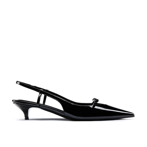 Jess Black Slingback Kitten Heeled Pump