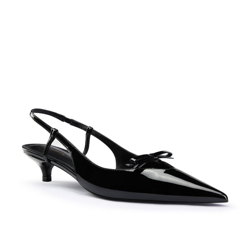 Jess Black Slingback Kitten Heeled Pump