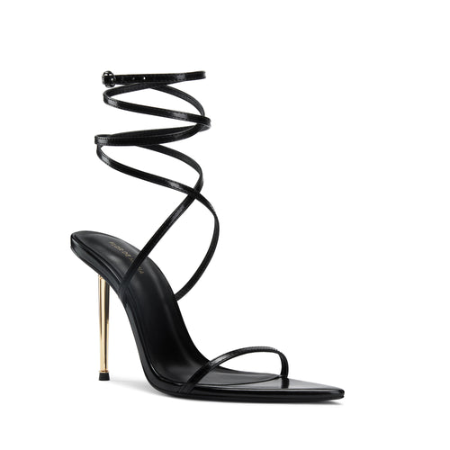 Vanessa Black Heeled Sandals