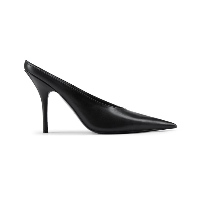 Hailey Black Stiletto Heeled Mules