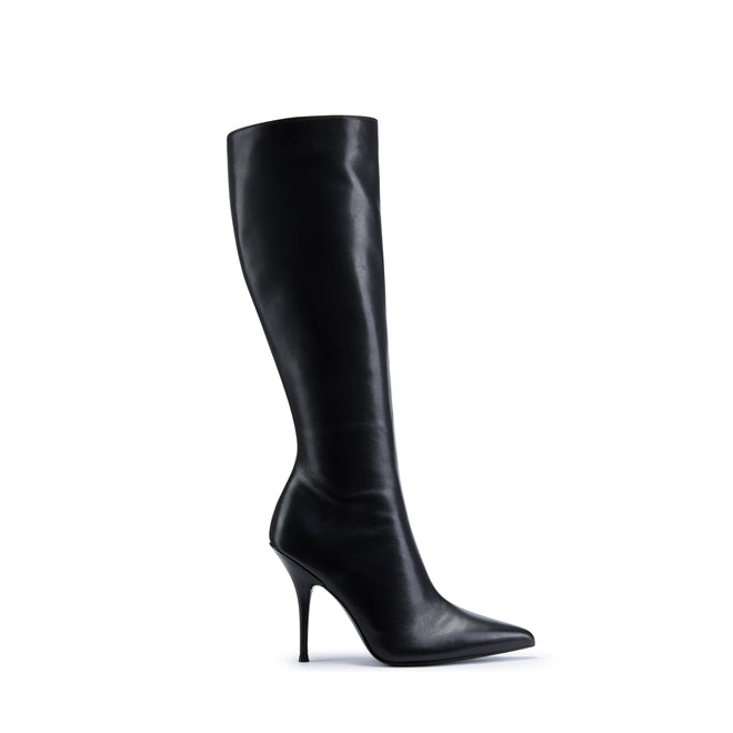 Emily Black Heeled Boots (Two Calf Sizes)