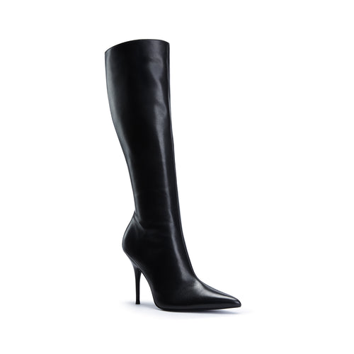 Emily Black Heeled Boots (Two Calf Sizes)