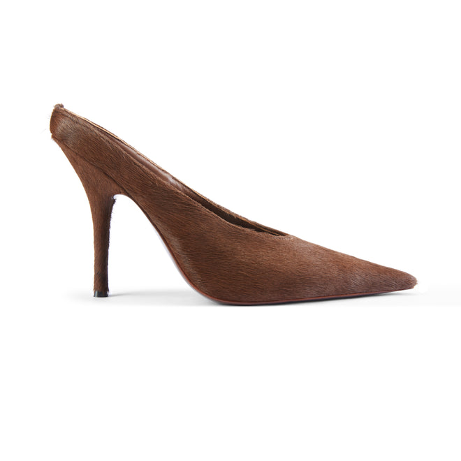 Hailey Brown Stiletto Heeled Mules