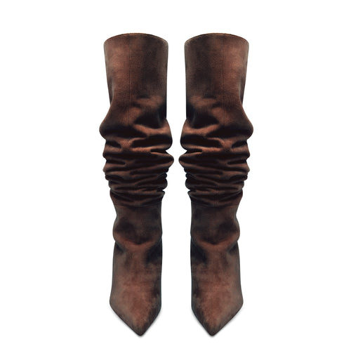 Brown heeled boots