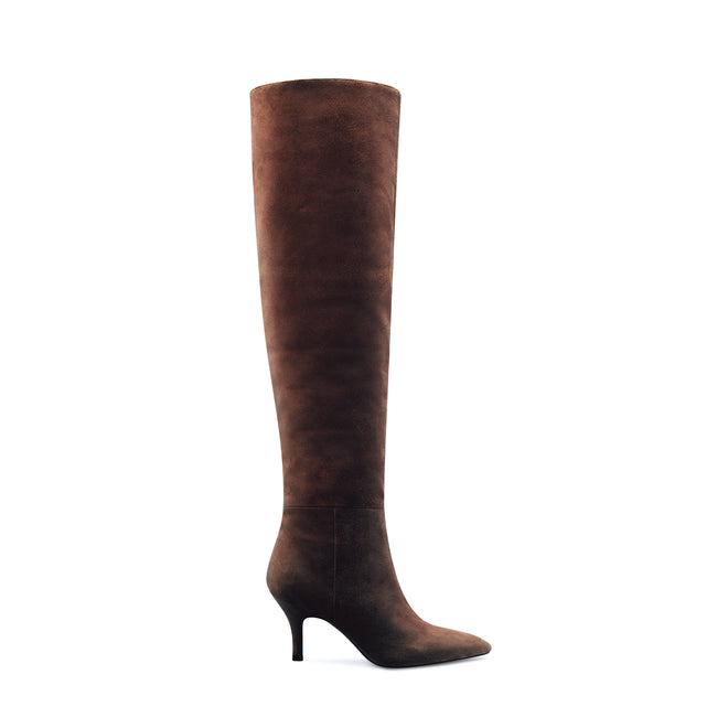 Brown heeled boots