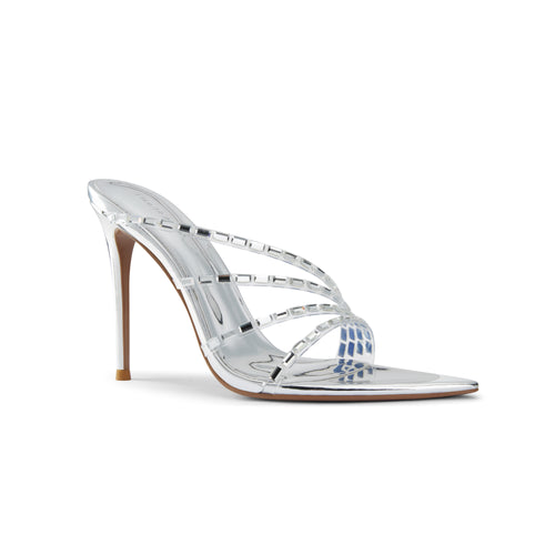 Taylor Silver Crystal Embellished Heeled Sandals