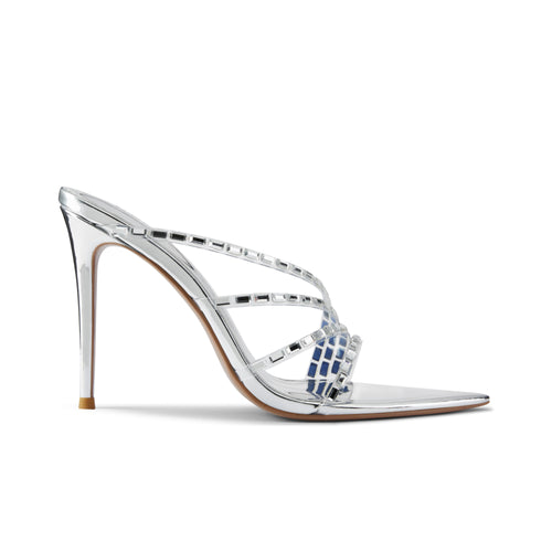 Taylor Silver Crystal Embellished Heeled Sandals