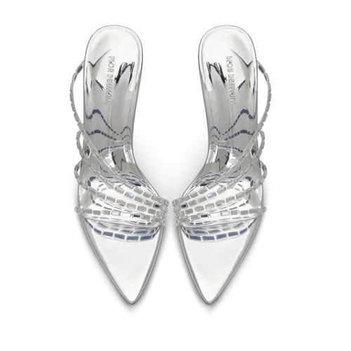 Taylor Silver Crystal Embellished Heeled Sandals