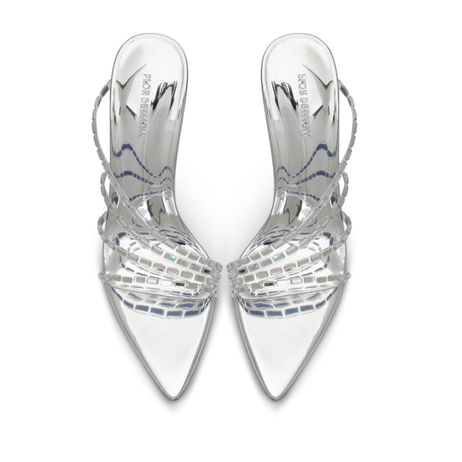Taylor Silver Crystal Embellished Heeled Sandals