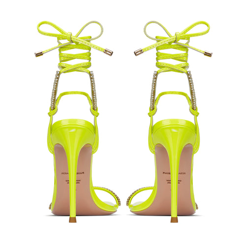 Flor de Maria Lauren Crystal Embellished Neon Stiletto Sandals