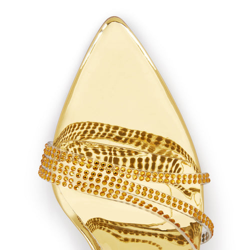 Alexandria Gold Crystal Embellished Heeled Sandals Flor de Maria Alexandria Gold Crystal Embellished Heeled Sandals Flor de Maria