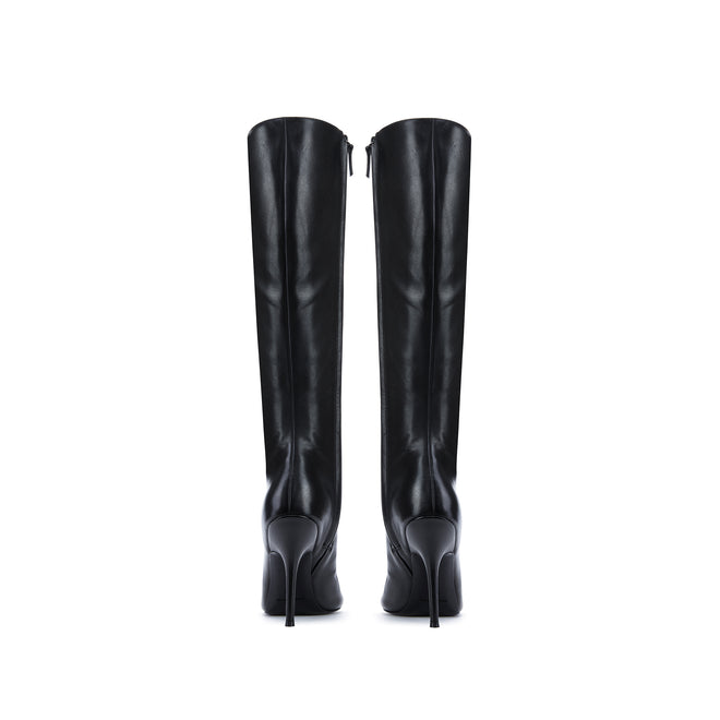 Emily Black Heeled Boots (Two Calf Sizes)