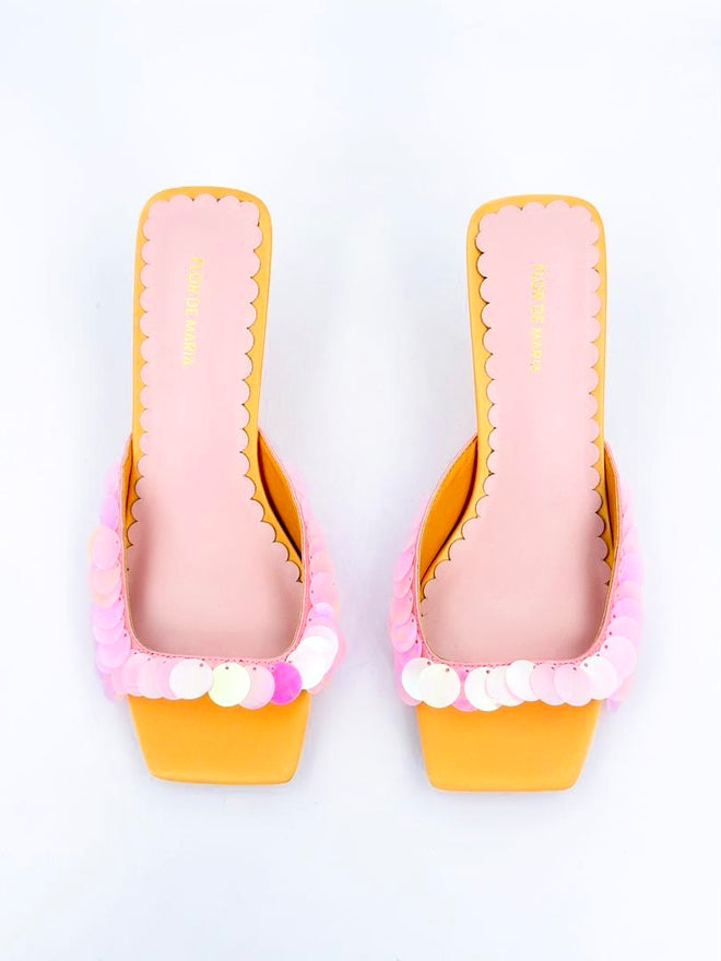 Fatima Sequined Heeled Mules (Limited Edition)