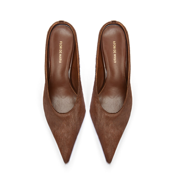 Hailey Brown Stiletto Heeled Mules