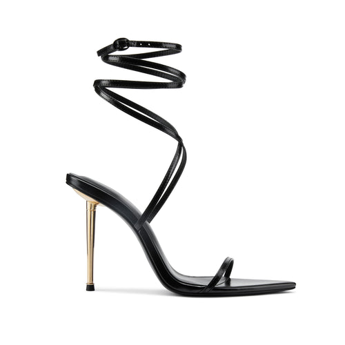 Vanessa Black Heeled Sandals