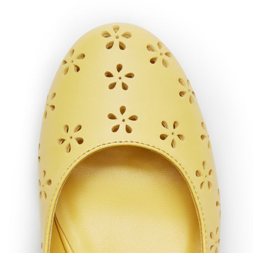 Katie Cutout Ballerina Flats in Yellow - Women Dress Shoes By Flor de Maria