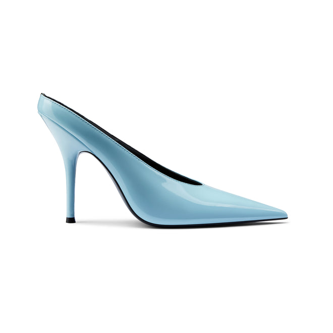 Hailey Baby Blue Stiletto Heeled Mules