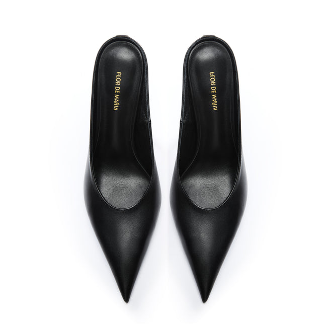 Hailey Black Stiletto Heeled Mules