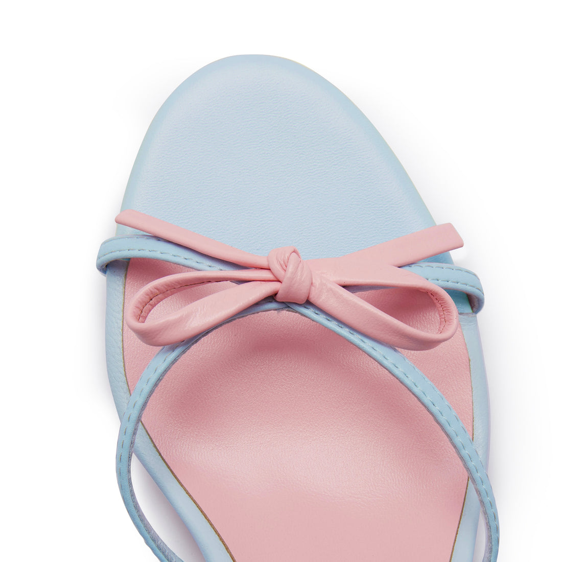 Charlotte Pink and Sky Blue Kitten Heeled Mules – Flor de Maria