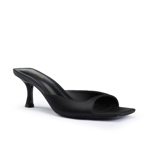 Fatima Black Heeled Mules - Women Dress Shoes By Flor de Maria