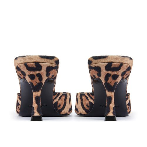 Fatima Leopard Print Heeled Mules - Women Dress Shoes By Flor de Maria