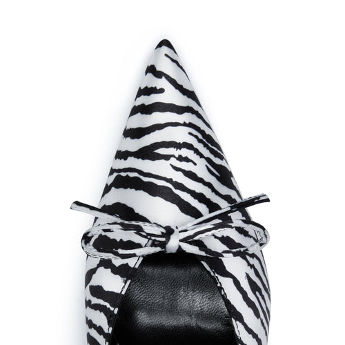 Camille Zebra Kitten Heeled Mule