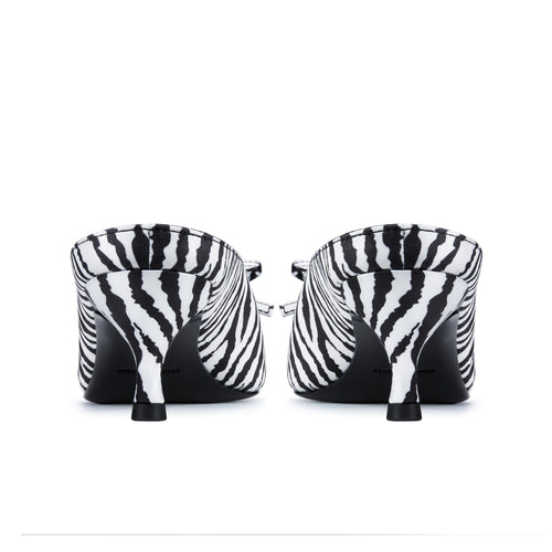 Camille Zebra Kitten Heeled Mule