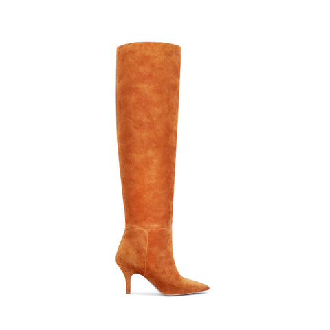 Flor de Maria Milly Pumpkin Spice Knee High Boot with 3 inch Short Heel