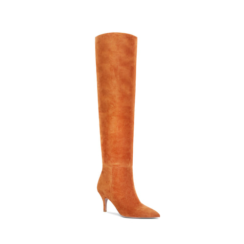 Flor de Maria Milly Pumpkin Spice Knee High Boot with 3" Short Heel