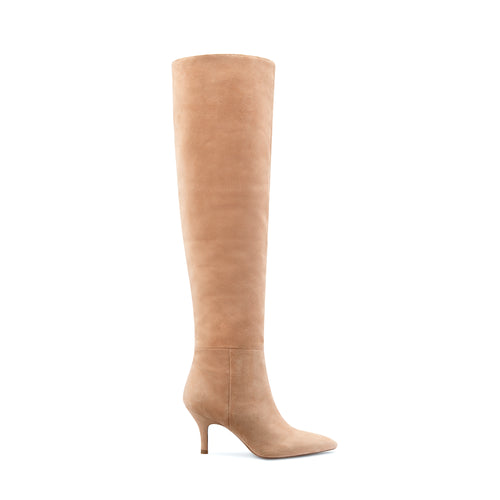 Flor de Maria Milly Blush Knee High Boot with 3 inch Short Heel